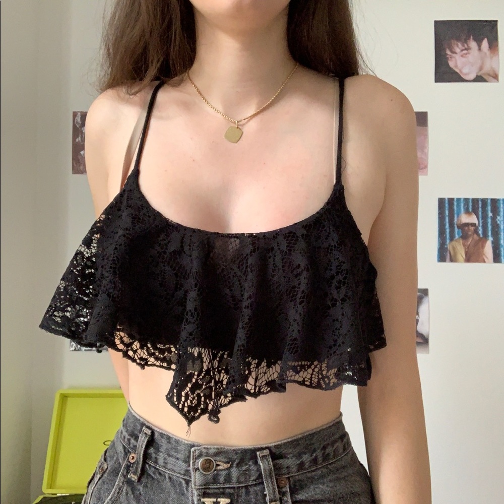 Black Lace Bra Top